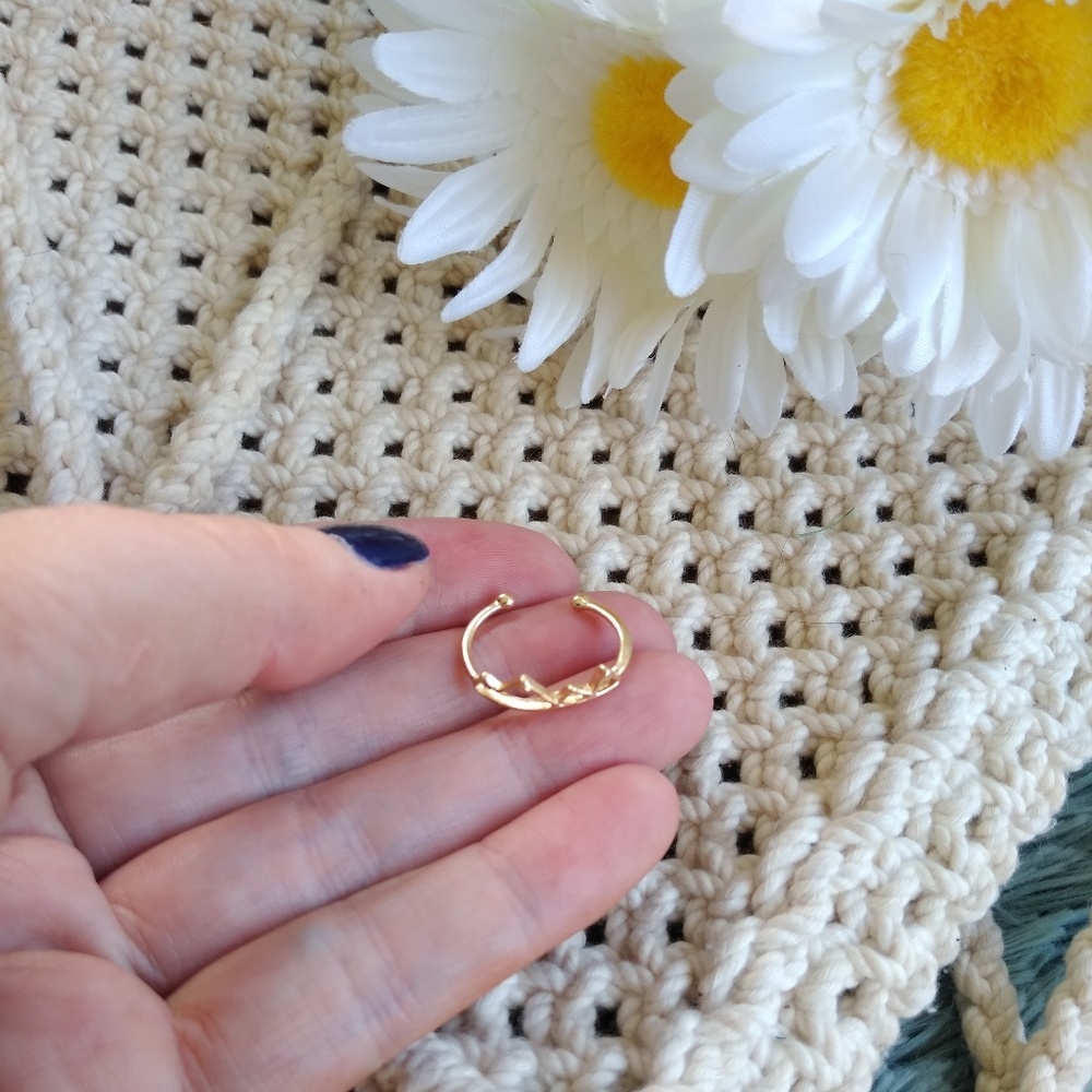 Gold mountain ring adjustable stackable nature - Picture 6 of 8